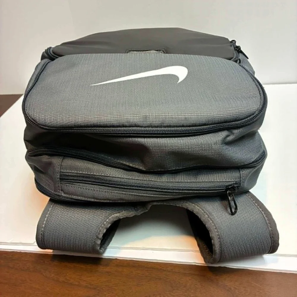 Nike Brasilia Training Backpack XL Gray 30L Swoosh Logo Gym Travel Bag